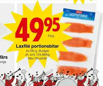 Matöppet Laxfilé portionsbitar erbjuda
