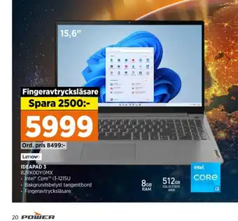 Power Lenovo laptop erbjuda