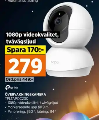 Power Tp-link övervakningskamera erbjuda