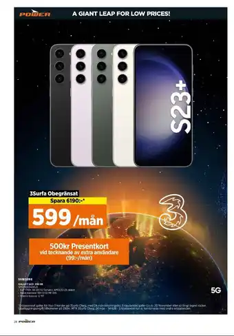 Power Samsung galaxy s23 mobiltelefon erbjuda