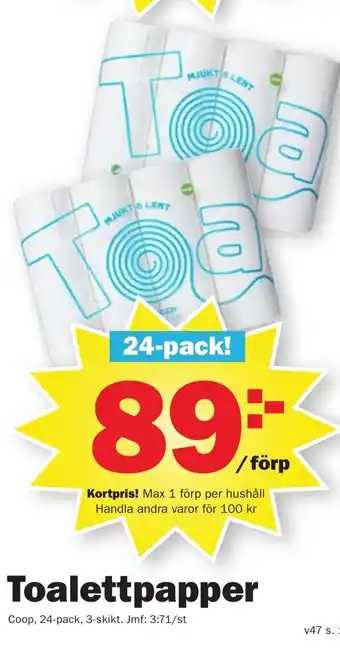 Pekås Toalettpapper Coop erbjuda