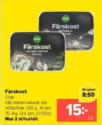 Coop Extra Färskost Coop erbjuda