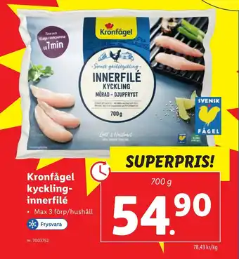 Lidl Kronfågel kycklinginnerfilé erbjuda