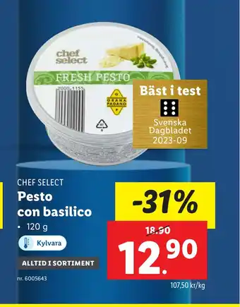 Lidl Pesto con basilico erbjuda