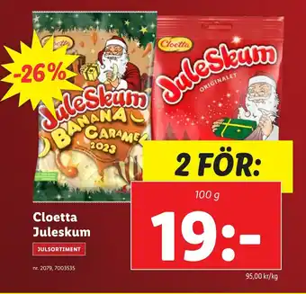 Lidl Cloetta juleskum erbjuda
