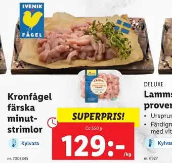 Lidl Kronfågel färska minutstrimlor erbjuda
