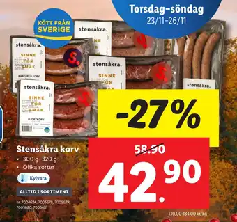 Lidl Stensåkra korv erbjuda
