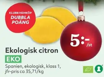 Hemköp Ekologisk citron erbjuda
