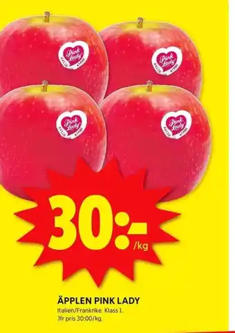 ICA Kvantum ÄPPLEN PINK LADY erbjuda