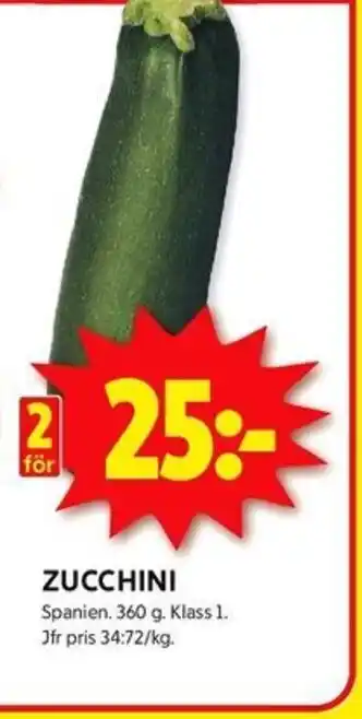 ICA Kvantum ZUCCHINI erbjuda
