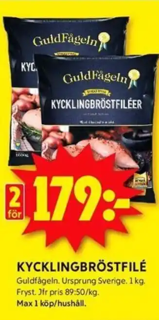 ICA Kvantum KYCKLINGBRÖSTFILÉ Guldfågeln erbjuda