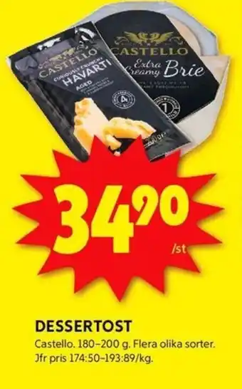 ICA Kvantum DESSERTOST Castello erbjuda