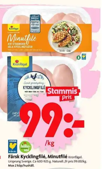ICA Supermarket Färsk Kycklingfilé, Minutfilé erbjuda