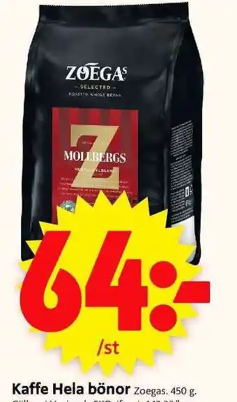 ICA Supermarket Kaffe Hela bönor erbjuda