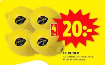 ICA Kvantum Ica citroner erbjuda
