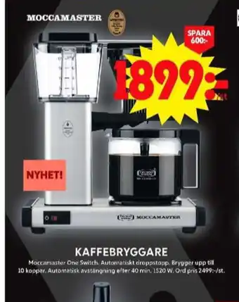 ICA Maxi Moccamaster kaffebryggare erbjuda