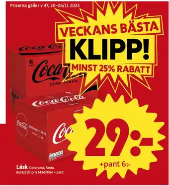 ICA Nära Coca cola läskedryck erbjuda