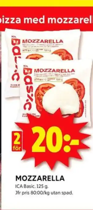 ICA Kvantum Ica basic mozzarella erbjuda