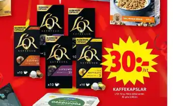 ICA Maxi L or kaffekapslar erbjuda