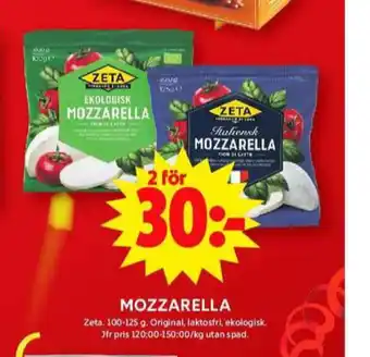 ICA Maxi Zeta mozzarella erbjuda