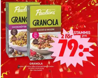 ICA Maxi Paulùns granola erbjuda