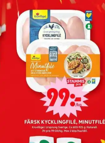 ICA Maxi Kronfågel kycklingfilé erbjuda