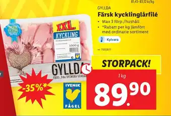Lidl Gyllda kycklinglårfile erbjuda