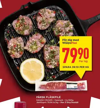 Willys Hemma Danish crown fläskfilé erbjuda