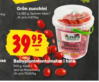 City Gross Babyplommontomater i hink erbjuda