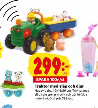City Gross Traktor med släp och djur erbjuda