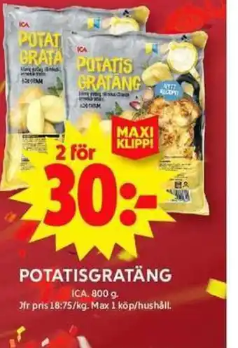 ICA Maxi POTATISGRATÄNG erbjuda