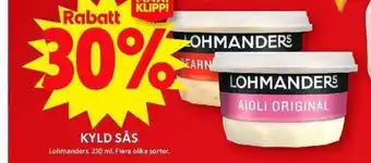 ICA Maxi KYLD SÅS Lohmanders. 230 ml. erbjuda