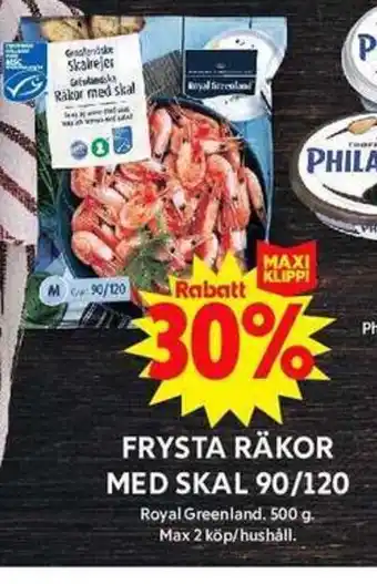 FRYSTA RÄKOR MED SKAL 90/120