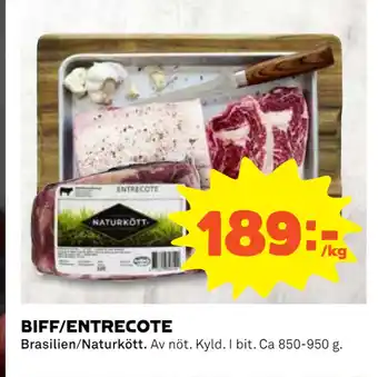 Coop Konsum Biff/entrecote erbjuda