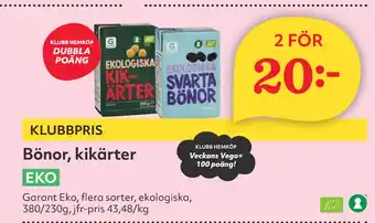Hemköp Bönor, kikärter erbjuda