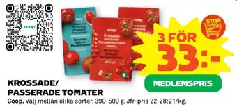 Stora Coop Krossade/ passerade tomater erbjuda