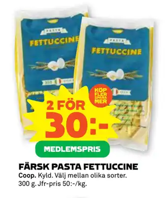 Stora Coop Färsk pasta fettuccine erbjuda