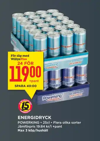 Willys Hemma Energidryck erbjuda