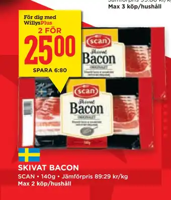 Willys Hemma Skivat bacon erbjuda