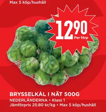 Willys Hemma Brysselkål i nät 500g erbjuda