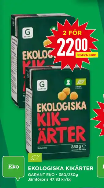 Willys Ekologiska kikärter erbjuda