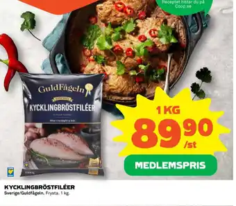 Coop Guldfågeln kycklingbröstfilé erbjuda