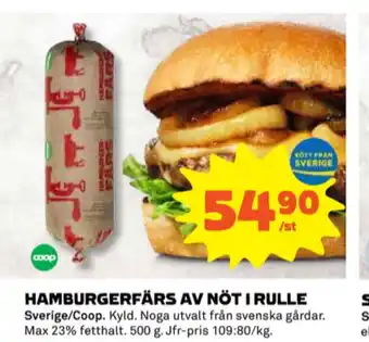 Coop Coop hamburgerfärs max 23% erbjuda