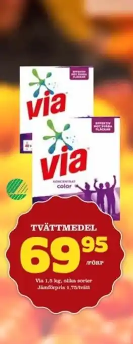Matdax Via tvättmedel pulver erbjuda