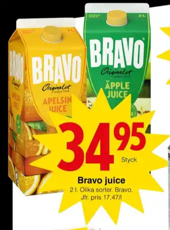 Matöppet Bravo juice erbjuda