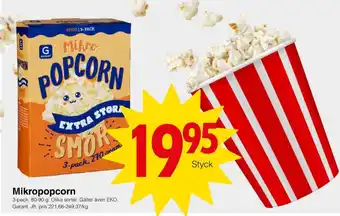 Matöppet Garant popcorn erbjuda