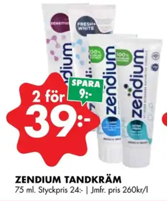 ÖoB Zendium tandkräm erbjuda