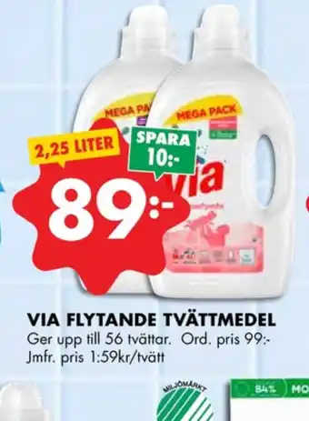 ÖoB Via tvättmedel flytande erbjuda