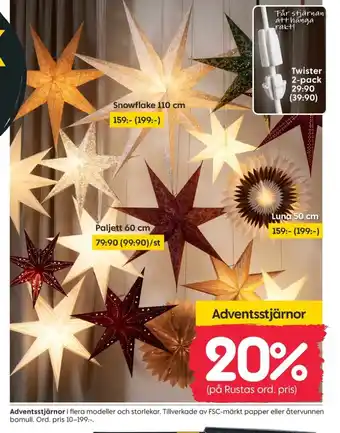 Rusta Axe adventsstjärna erbjuda