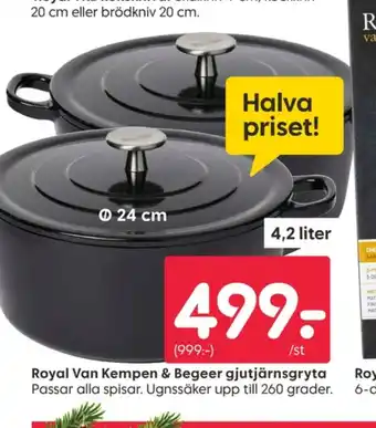 Rusta Royal van kempen & berger grytor erbjuda